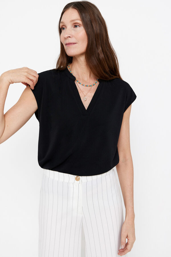 Cortefiel Top corrente Preto