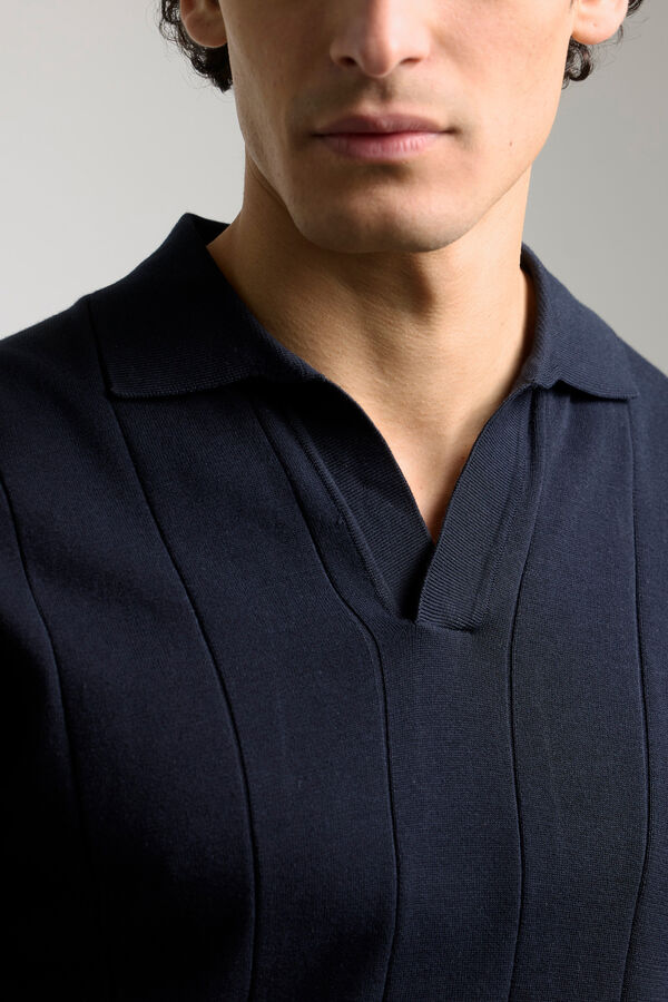 PuroEGO Polo punto canal&eacute; Azul marino