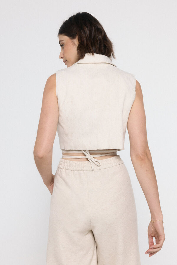 Vero Moda Top cropped colete Cinzento