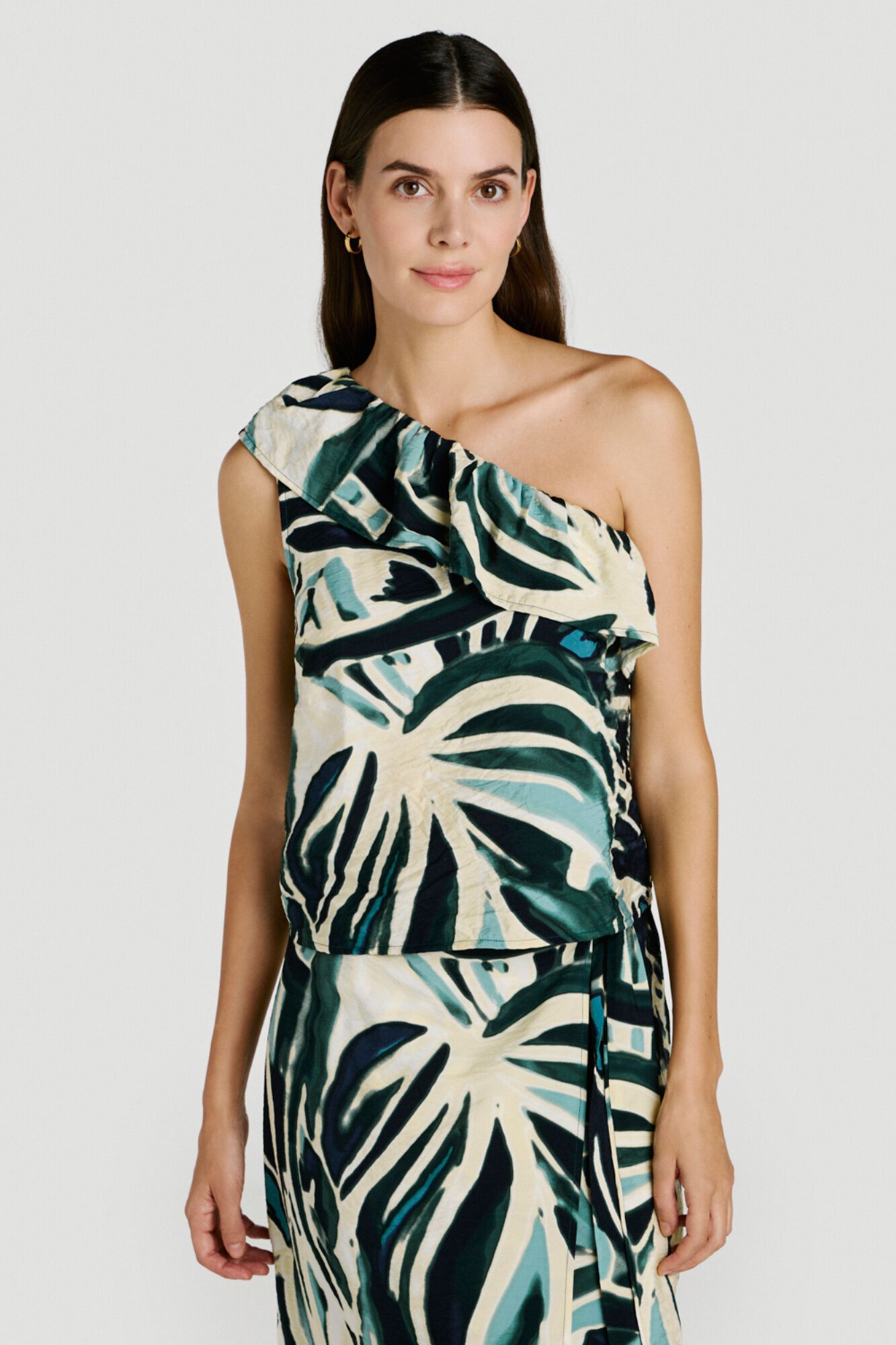 Vila Top com folho estampado em viscose