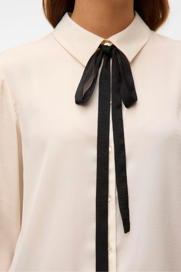 Vero Moda Camisa manga larga detalle lazada Blanco