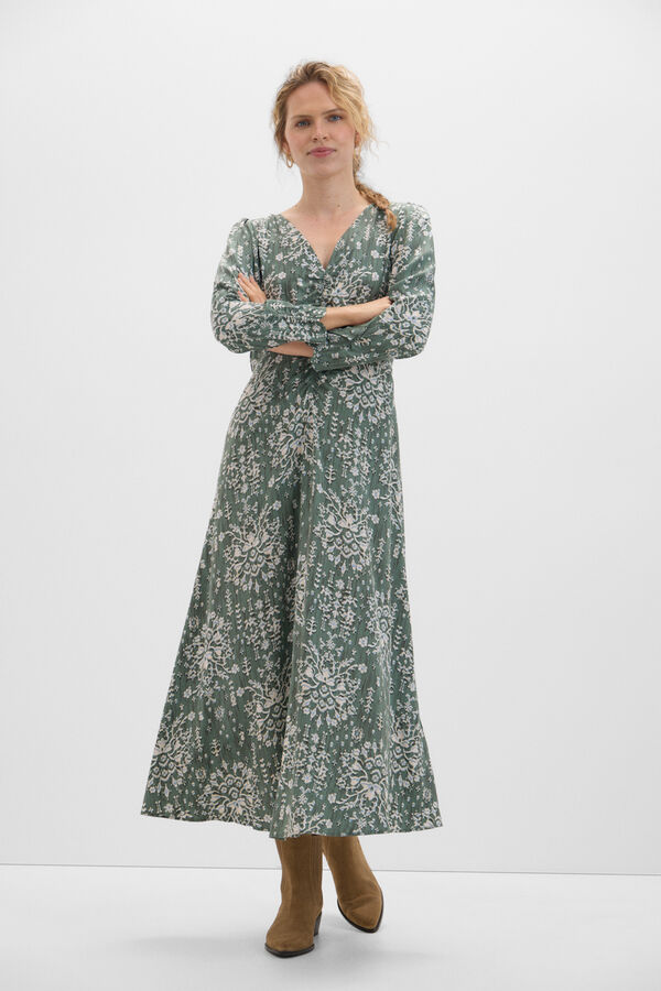 Vestido midi fruncido Ofertas en vestidos de mujer Fifty Factory