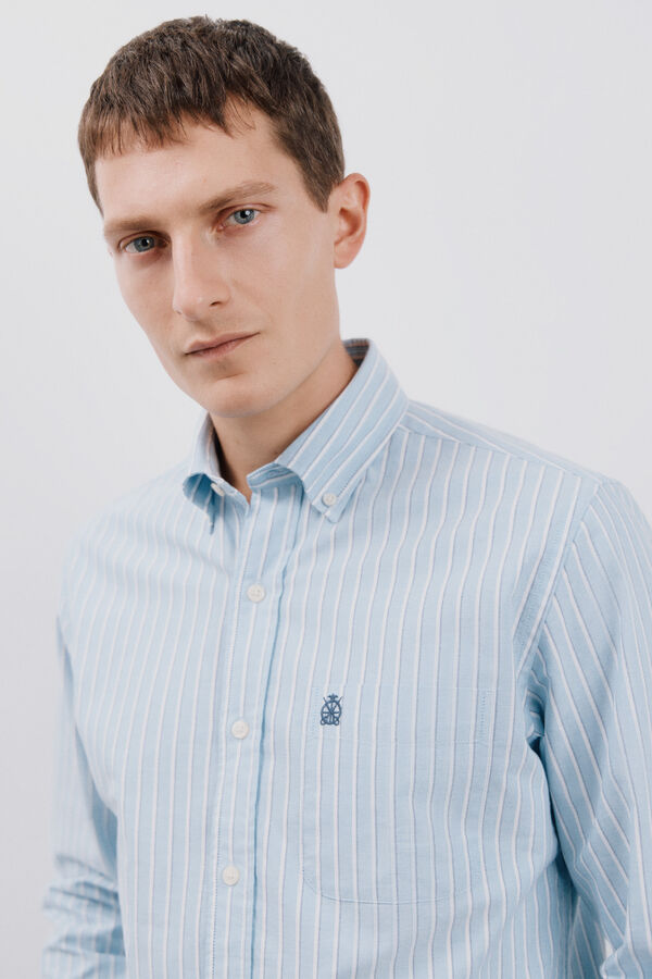 Cortefiel Camisa oxford rayas Azul