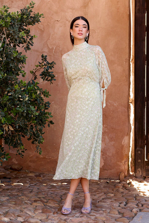 Pol&iacute;n Et Moi Vestido gola Fabiola Verde