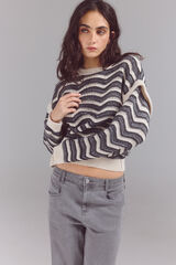 Slowlove Su&eacute;ter com estrutura ondulada bicolor Preto