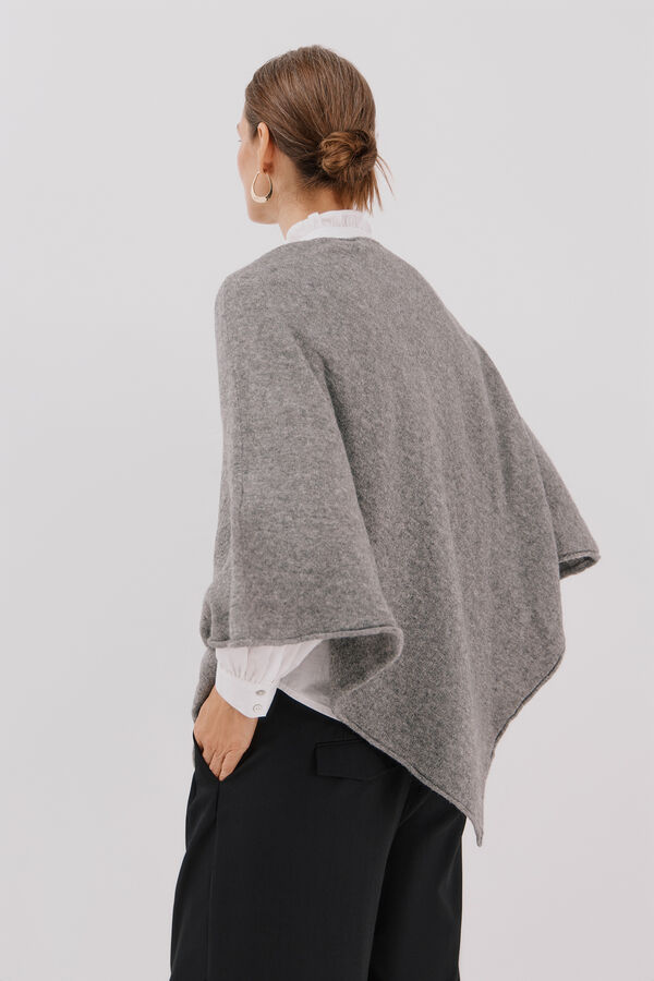 Cortefiel Poncho de toque suave Cinzento