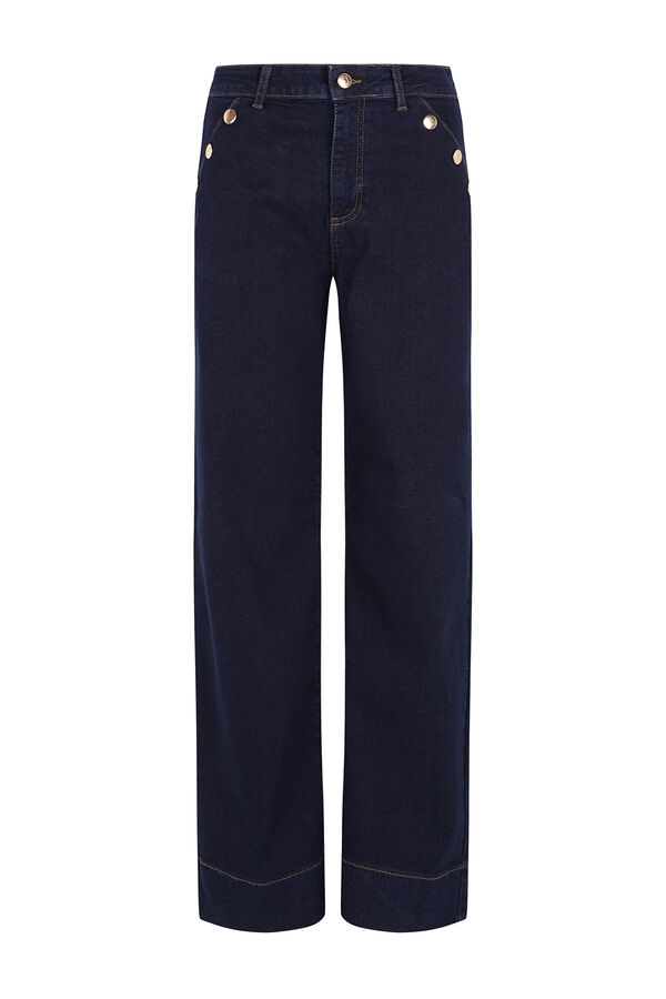 Cortefiel Jeans Palazzo botones Azul