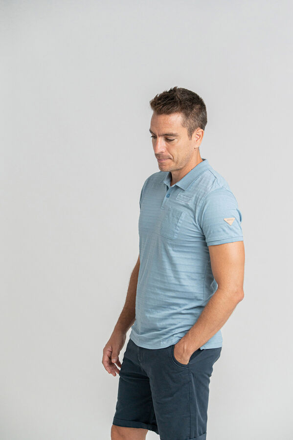 Privata Manga curta 100% algod&atilde;o Azul