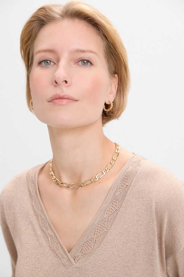 Cortefiel Su&eacute;ter fino de lurex Castanho