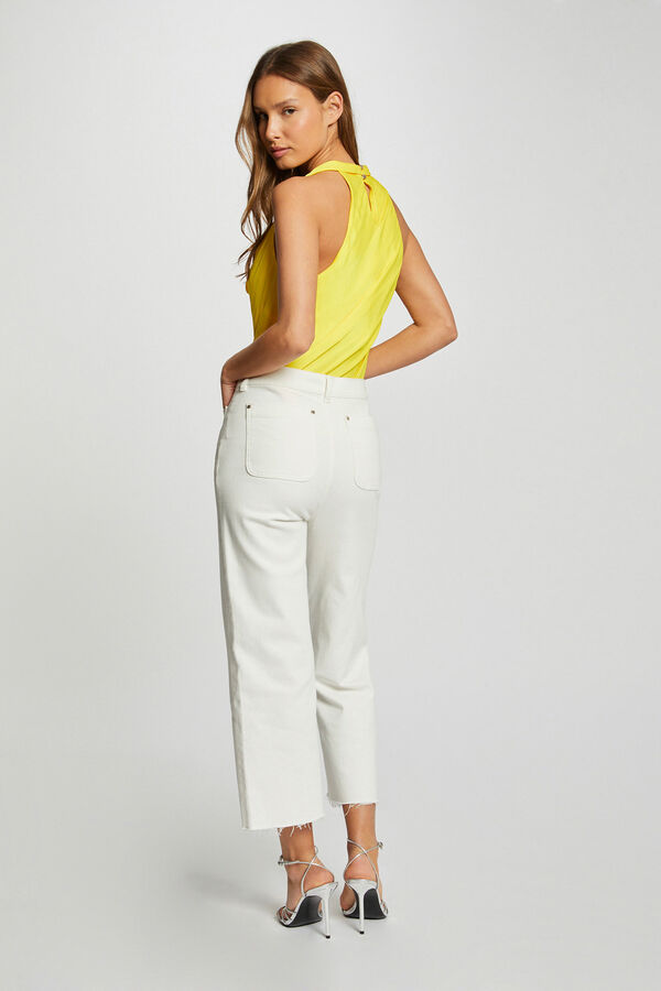 Morgan Top sem mangas de cetim Amarelo