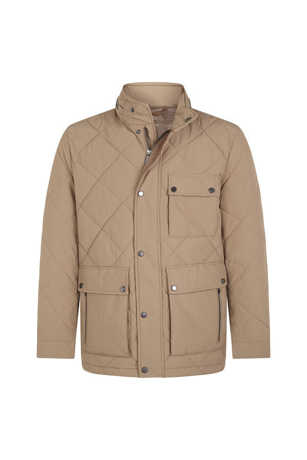 Cortefiel Chaqueta acolchada rombo Camel