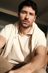 Cortefiel Polo de estructura Marfil