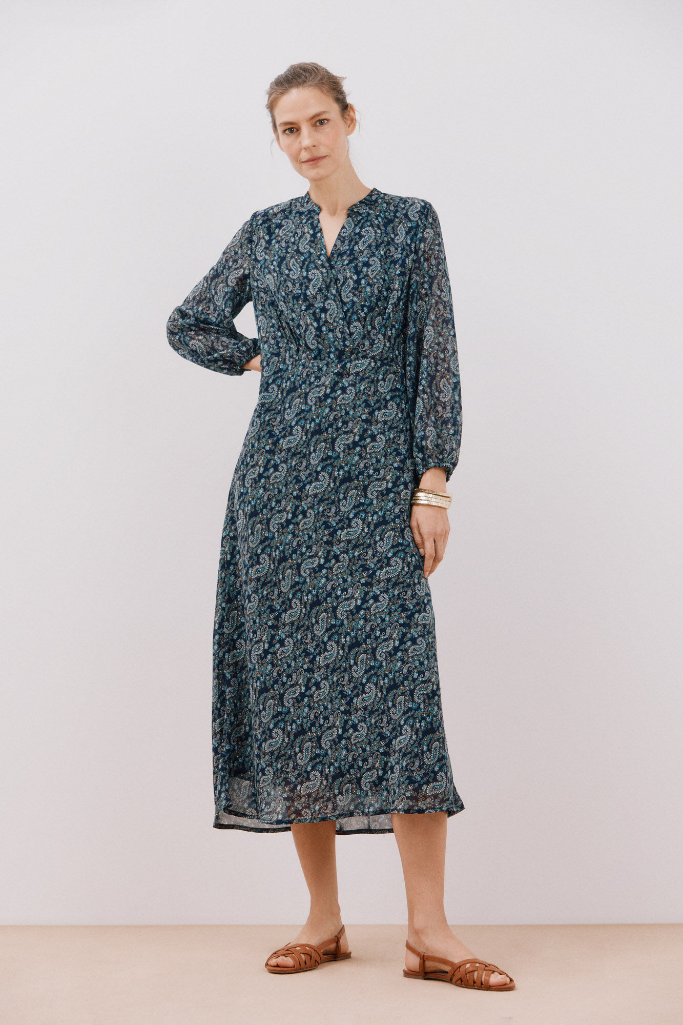 Cortefiel Vestido estampado fluido