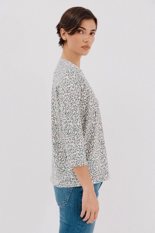 Cortefiel Camiseta b&aacute;sica escote m&atilde;o Multicolor