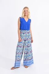 Molly Bracken Pantal&oacute;n de mujer largo ancho con estampado Multicolor