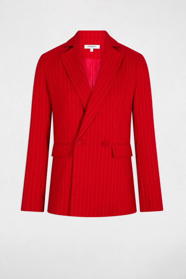 Morgan Casaco cintado &agrave;s riscas Vermelho