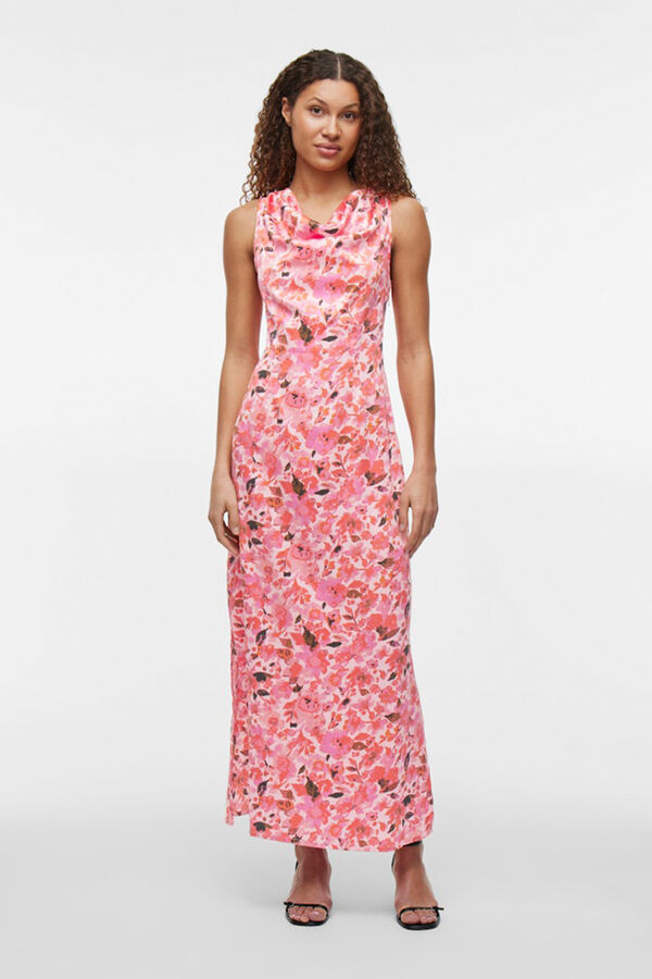 Vila Vestido de fiesta midi estampado Rosa