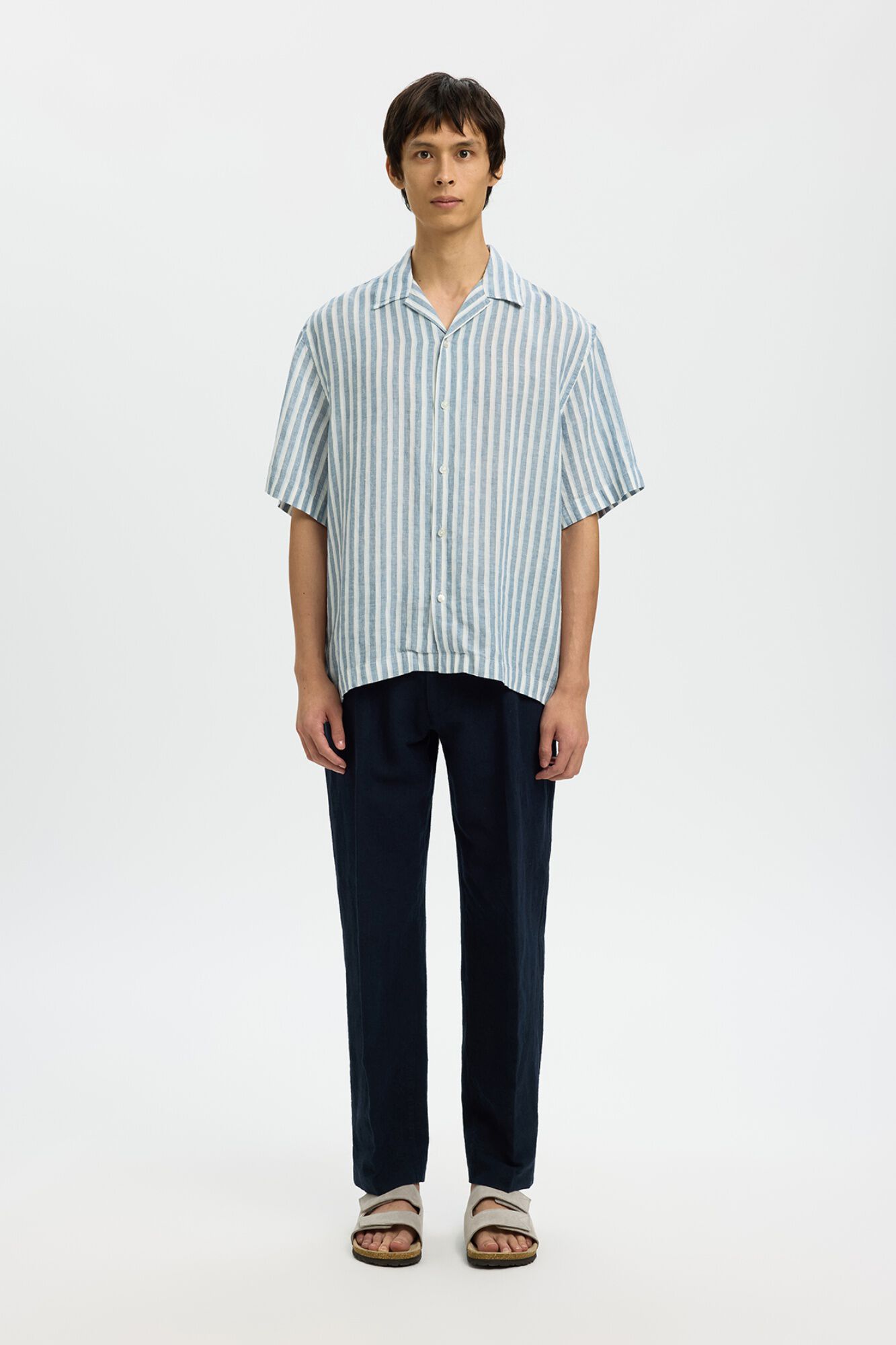 Selected Camisa de manga curta em linho
