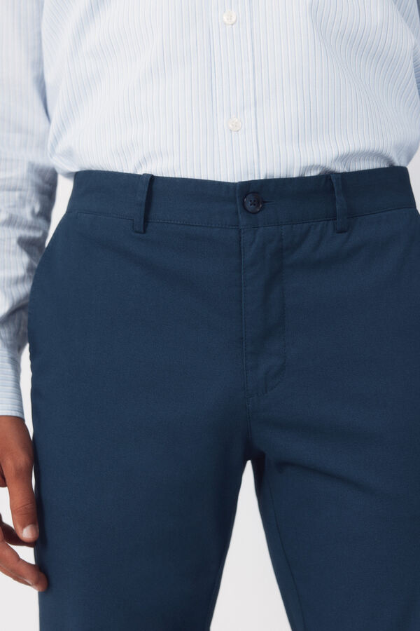 Cortefiel Cal&ccedil;as chino microprint regular leves Azul