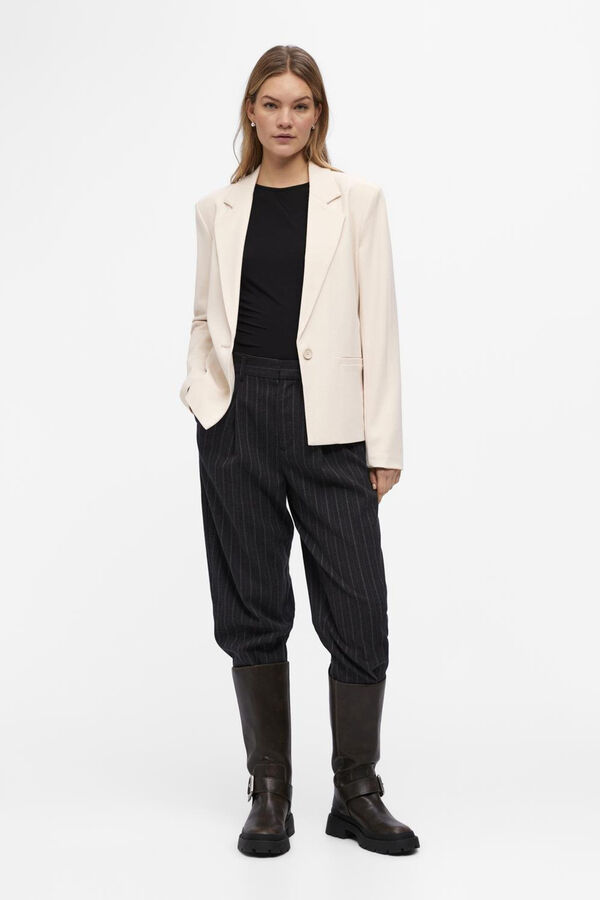 Object Blazer justo manga comprida Tostado