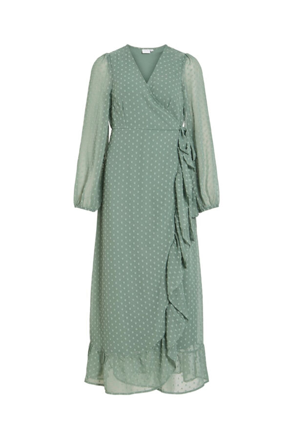 Vila Vestido comprido midi de plumeti Verde