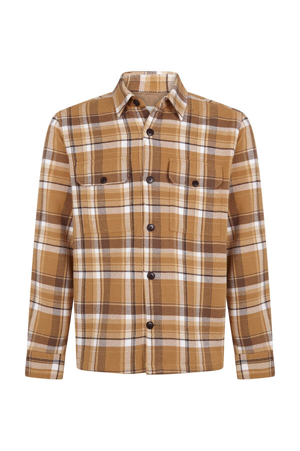 Cortefiel Sobrecamisa acolchoada xadrez Dourado