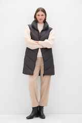 Cortefiel Colete comprido pesco&ccedil;o chamin&eacute; Preto