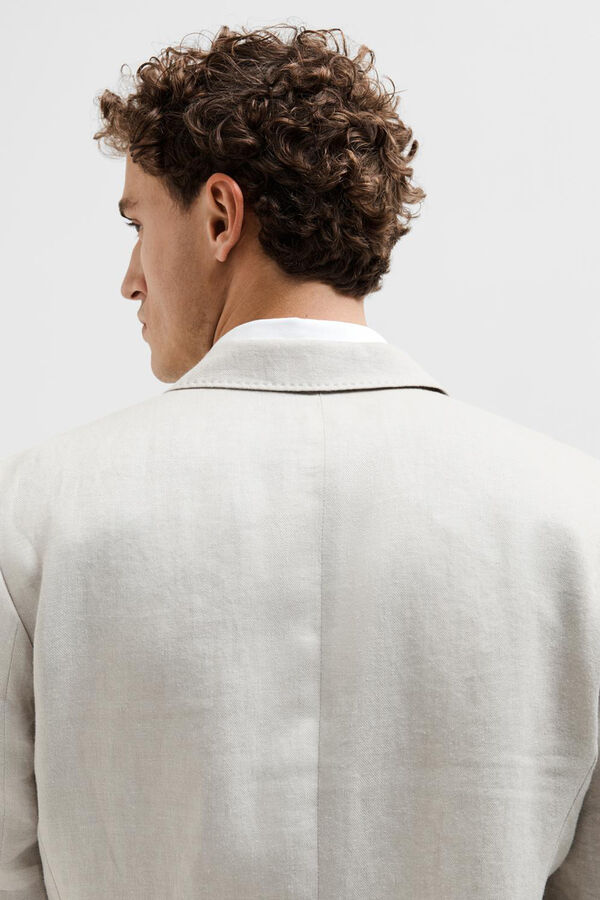 Selected Blazer Regular Fit 100% linho Castanho