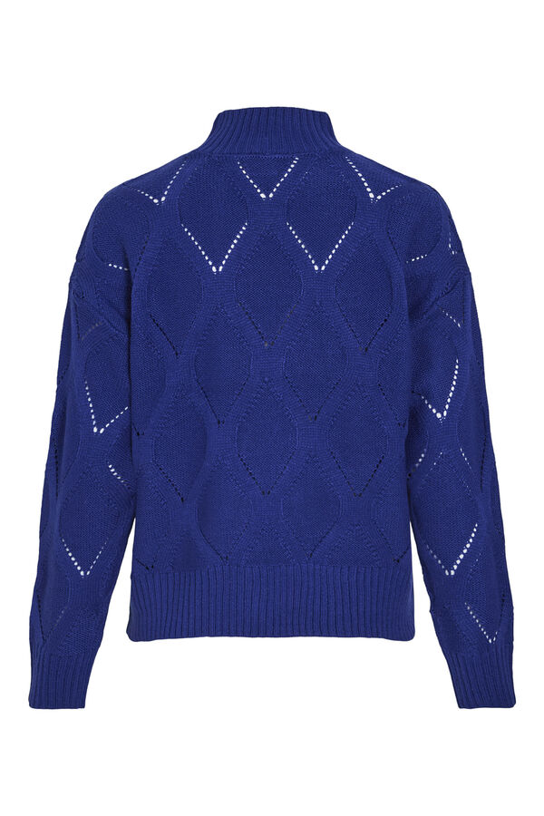 Vila Jersey punto cuello alto Azul marino