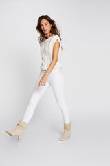 Morgan Vaquero skinny talle bajo Blanco