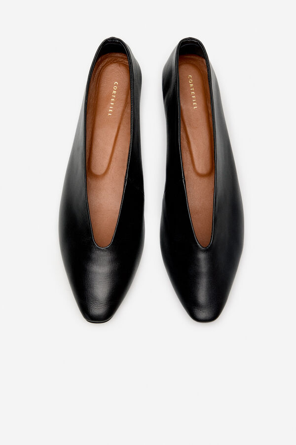 Cortefiel Bailarina piel tac&oacute;n Negro