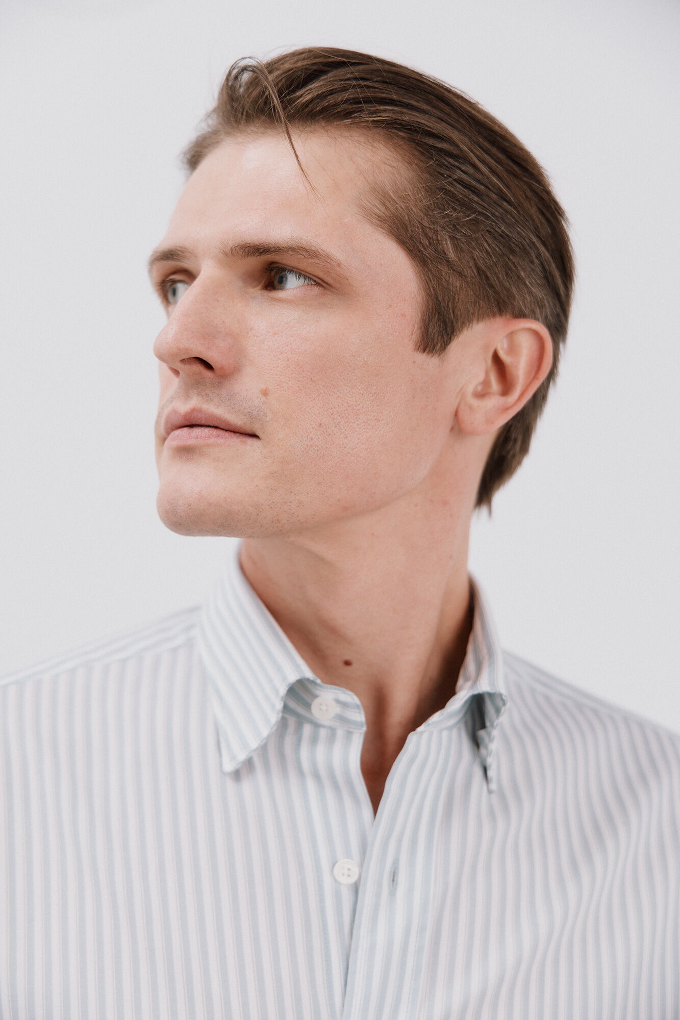 Cortefiel Camisa rayas algod&oacute;n tencel