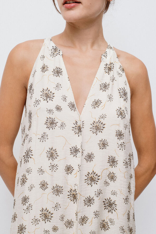 Vila Vestido longo com estampado floral Cinzento