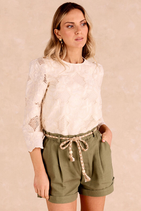 Pol&iacute;n Et Moi Blusa encaje Tiana Beige