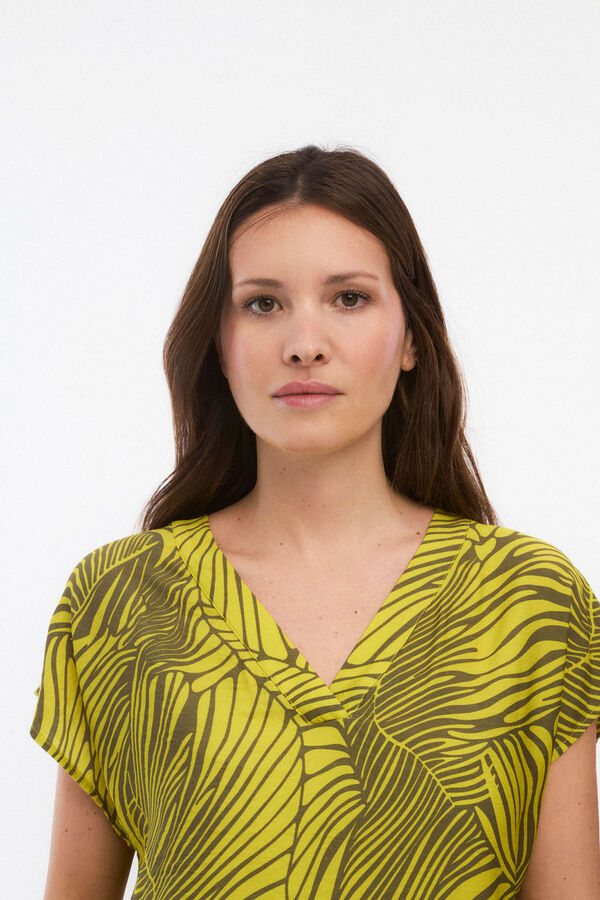 Vila Blusa estampada con viscosa Verde