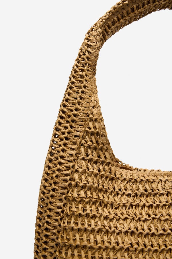 Cortefiel Bolso hobo trenzado Arena