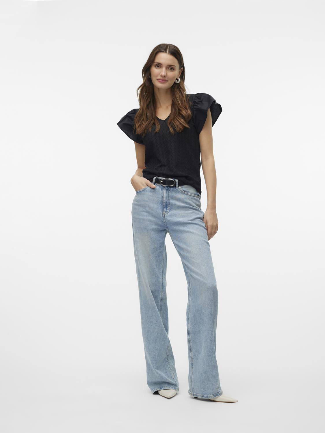 Vero Moda Top de punto con manga de volumen