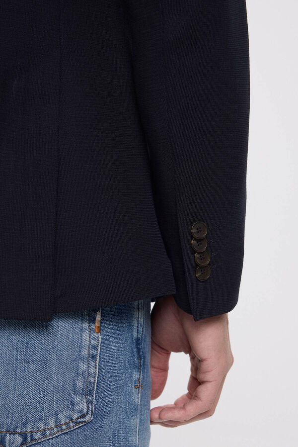 Jack & Jones Blazer slim fit piqu&eacute; Azul marino