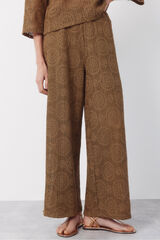 Cortefiel Pantal&oacute;n punto crochet Kaki