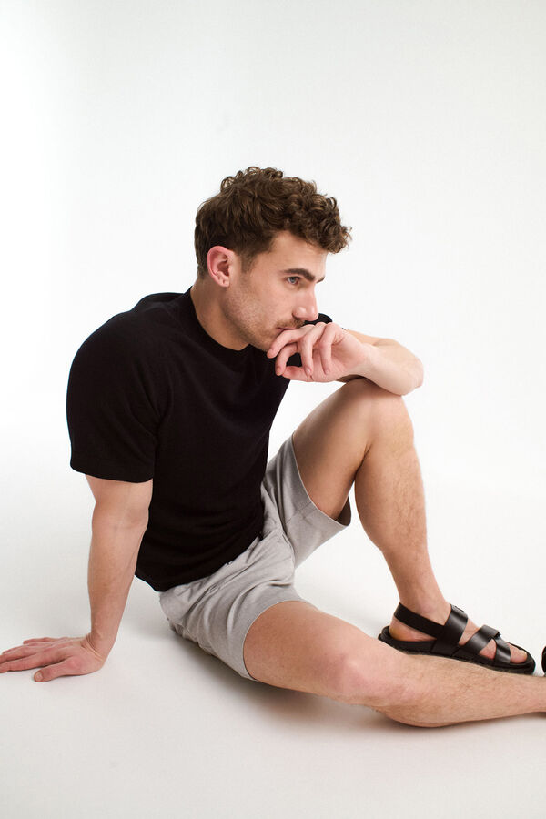 Selected Camiseta 100% l&atilde; merino Preto