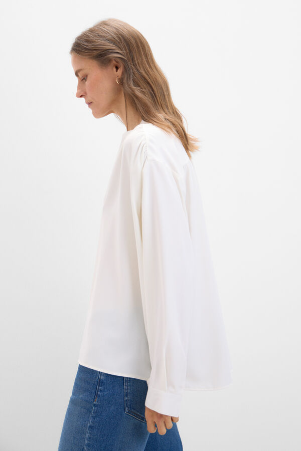 Cortefiel Blusa fluida blanca Branco