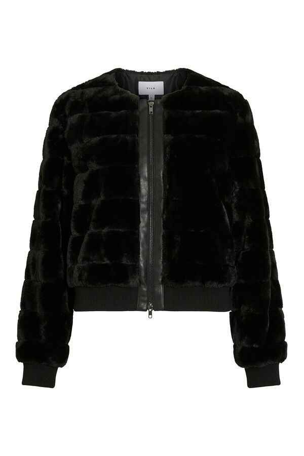 Vila Chaqueta pelo sint&eacute;tico Negro