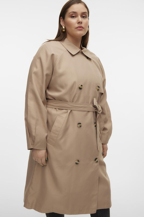 Vero Moda Curve Gabardina larga talla grande Verde