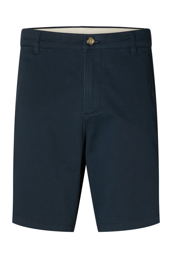 Selected Pantal&oacute;n chino corto confeccionado con algod&oacute;n org&aacute;nico. Azul marino