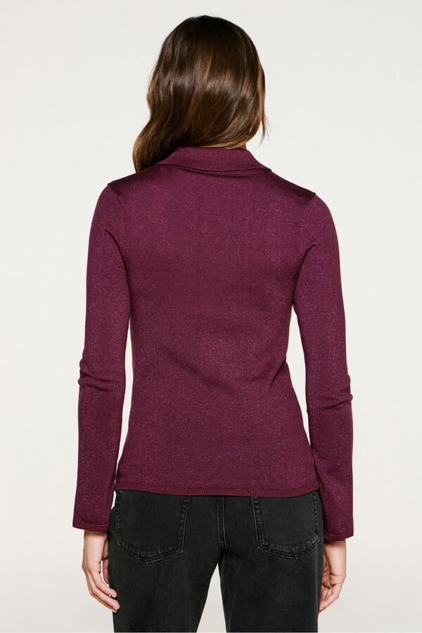 Selected Jersey Polo manga larga brillo Morado