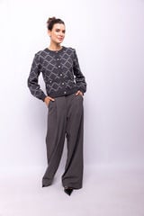 Object Cardigan punto rombos Gris oscuro