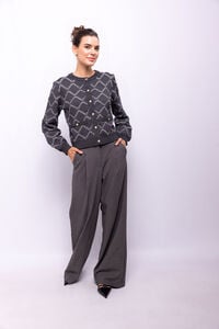Object Cardigan com malha diamante