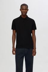 Selected P&oacute;lo de manga curta Preto