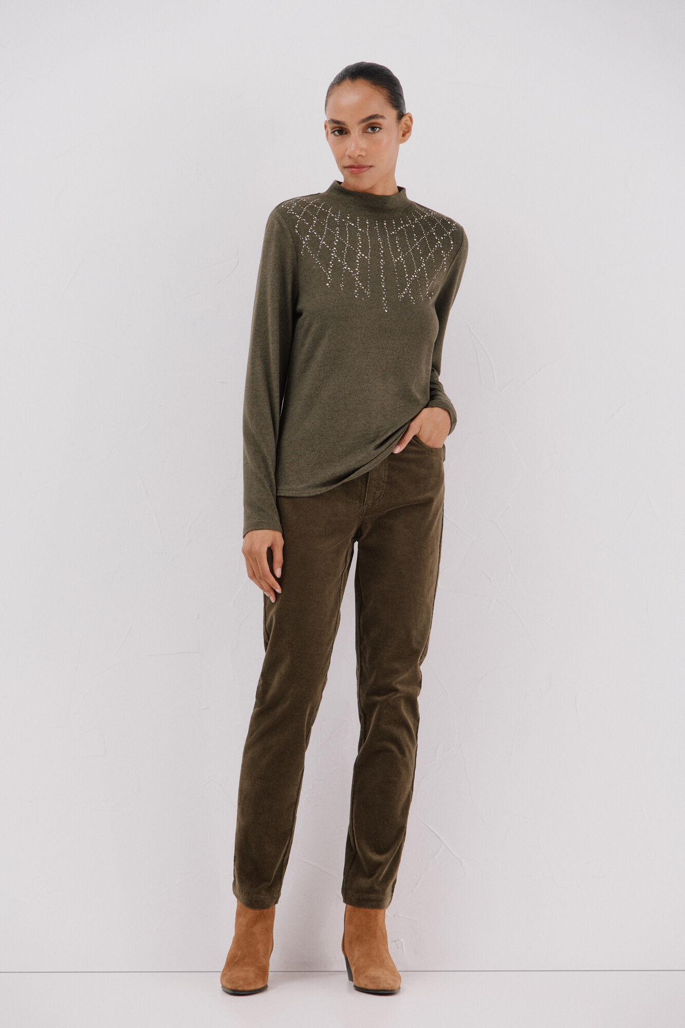 Cortefiel Camiseta com detalhe de strass