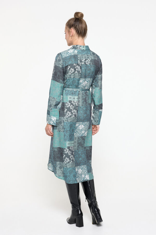 Vero Moda Vestido midi manga larga Verde oscuro